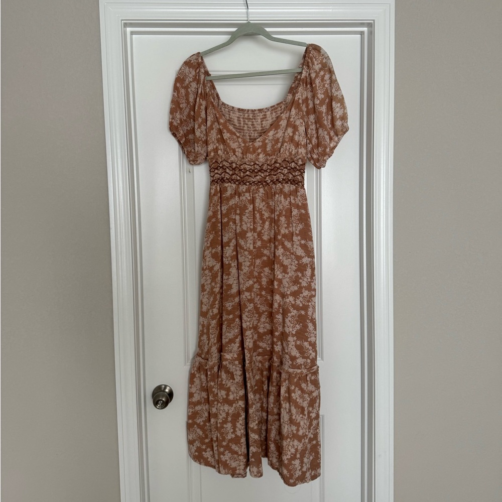 Free people floral tiered midi dress